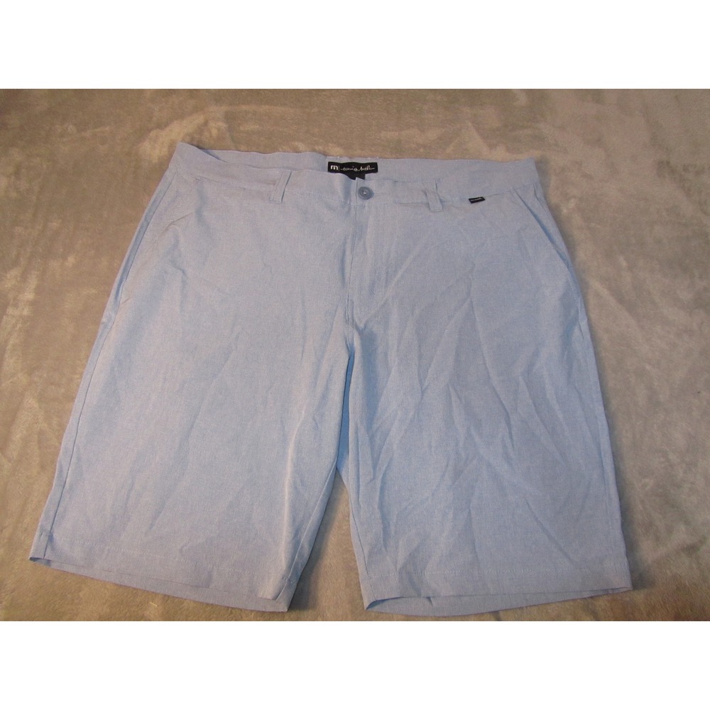 TravisMathew Mens Golf Shorts Size 38 Light Blue Stretch Performance Activewear
